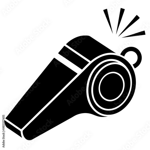 Simple black whistle silhouette vector illustration