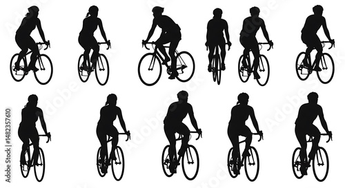 Cycling Silhouettes: Dynamic Action in Black and White