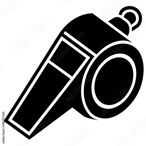 Simple black whistle silhouette vector illustration