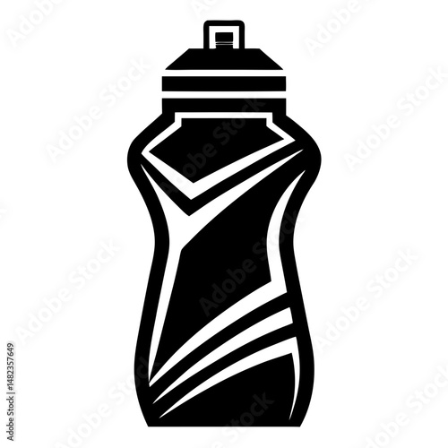 Black water bottle silhouette vector illustration