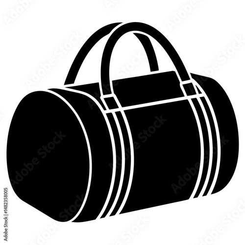 Isolated duffel bag silhouette vector illustration