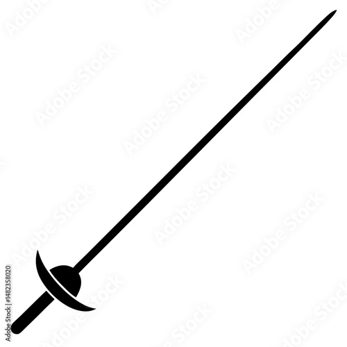 Fencing weapon black silhouette vector illustration