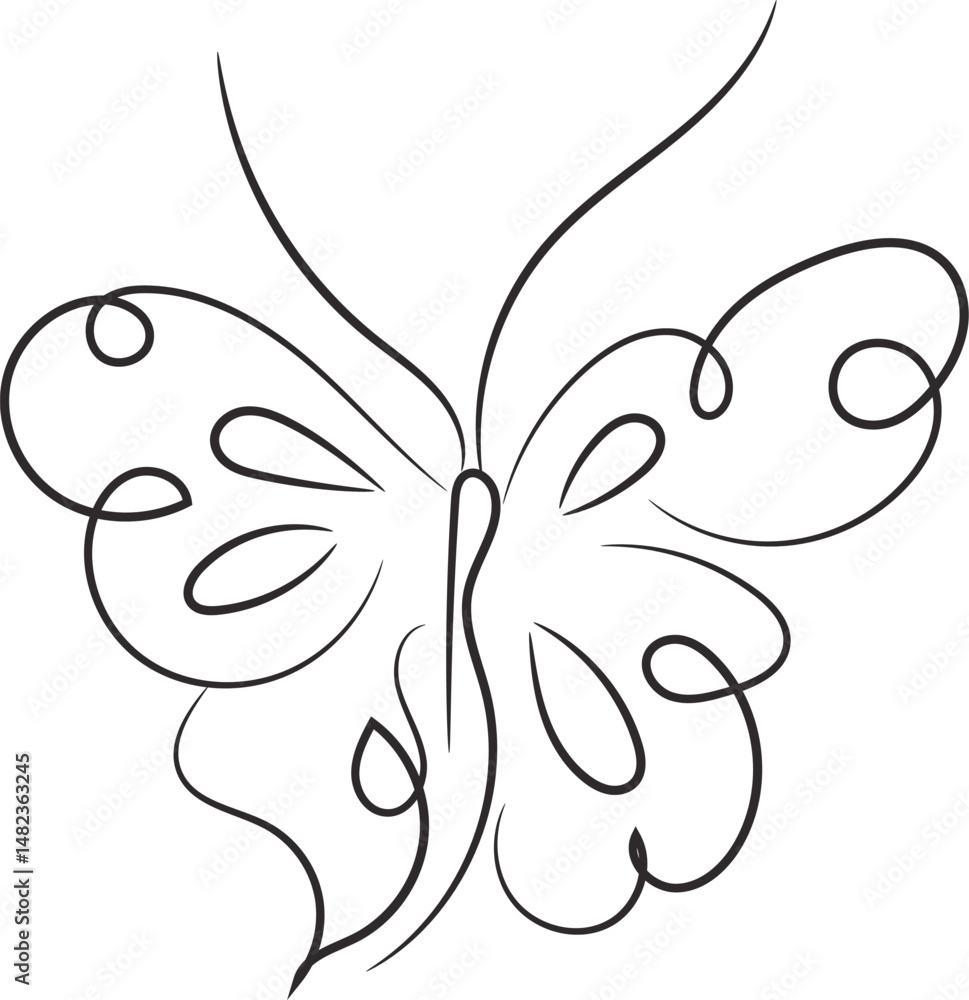 Elegant Single Line Butterfly Drawing Minimalist Nature Insect Art Elegant Single Line Butterfly Drawing Minimalist Nature Insect Art