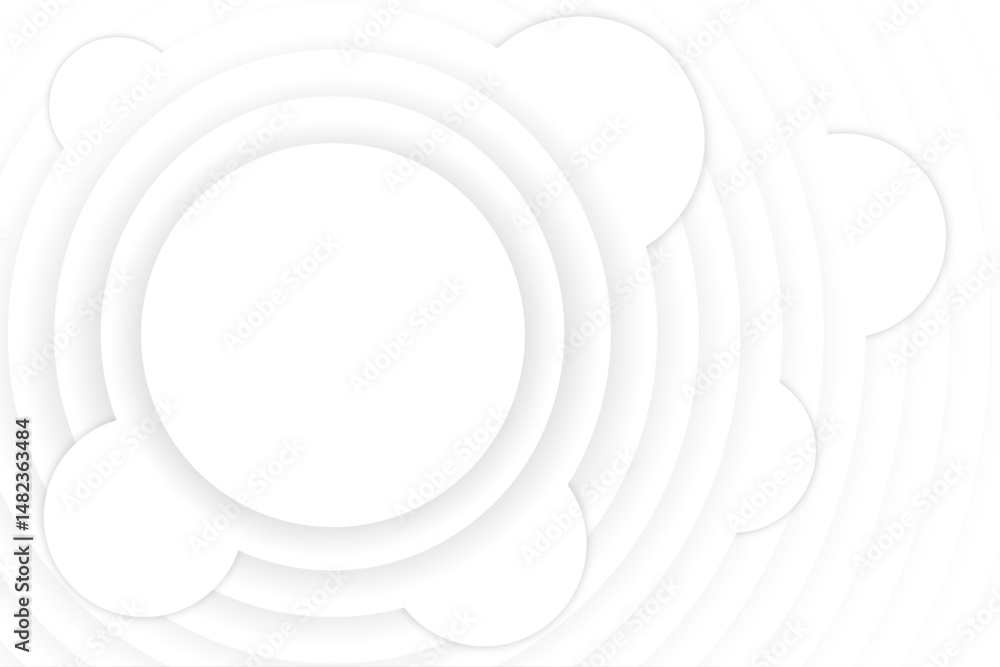 Obraz premium 3d shape circular pattern design with glowing effect | Abstract geometric modern template for banner, business, packaging, greeting card | Creative vector line stripes with white color