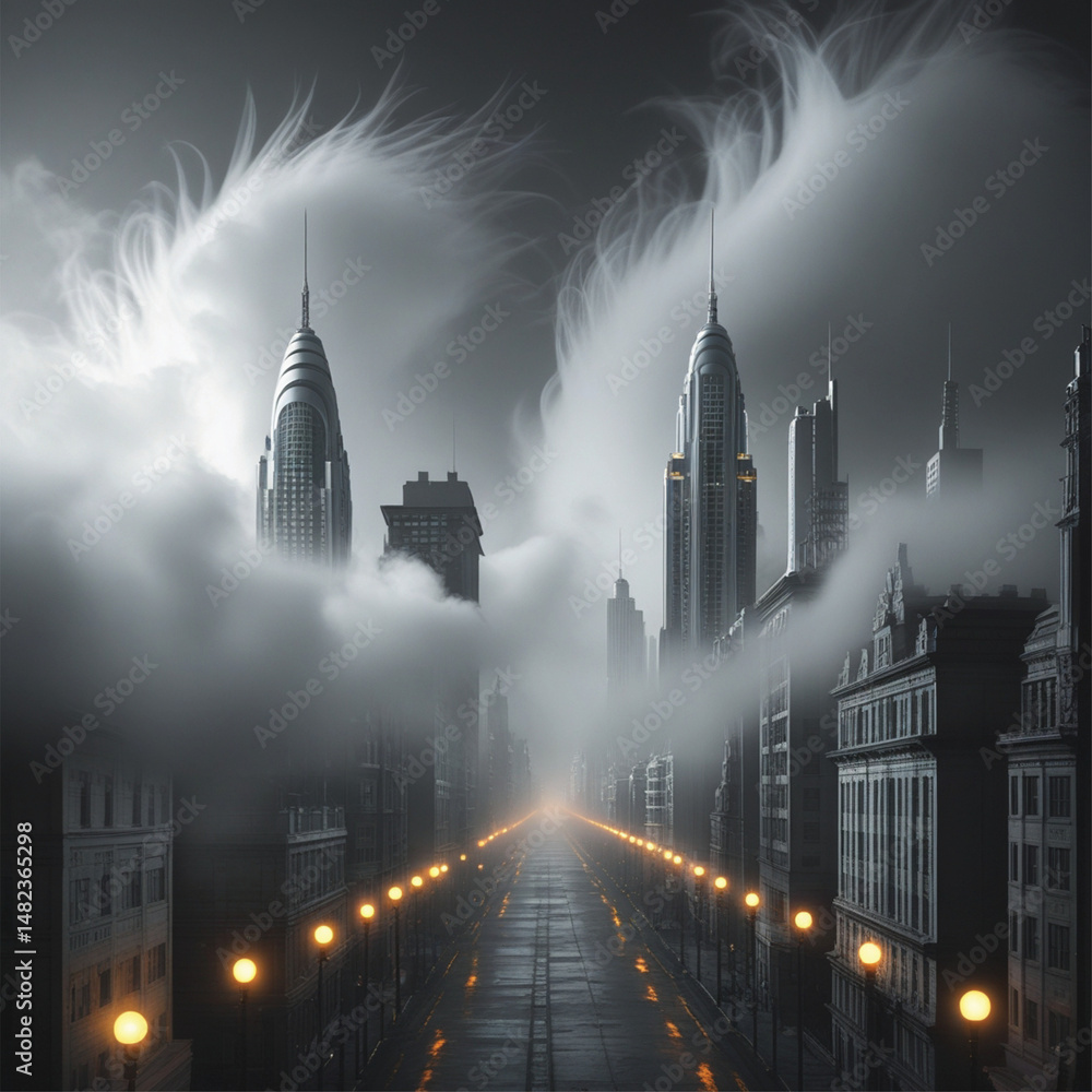 Fototapeta premium Fog over the city