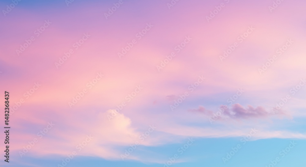 Fototapeta premium Serene pastel sky at dusk with soft clouds, evoking calmness and tranquility