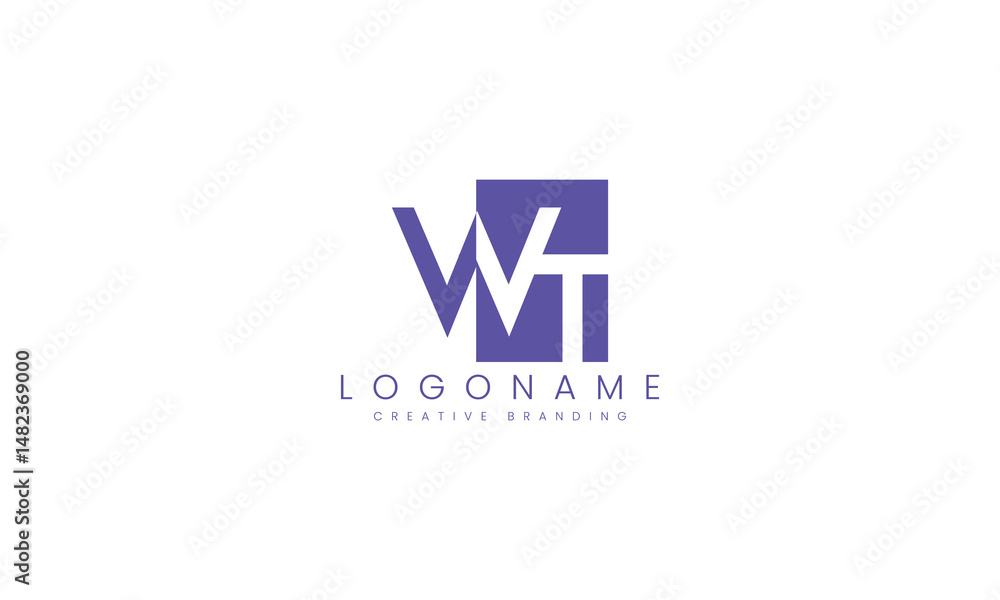 Minimalist WT Logo for Branding and Identity. Minimalist WT Logo for Branding and Identity.