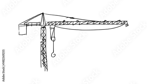 Building crane sketch