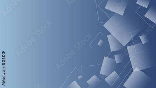 Stylized transparent squares on a gradient blue background ideal for presentations digital art design elements and modern creative layout projects