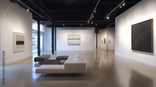 Wallpaper Mural Modern Art Gallery Interior with Minimalist Design and Artwork Torontodigital.ca