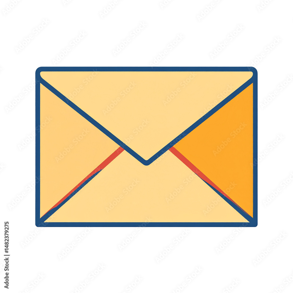 Colorful Envelope Icon Design A Flat Style Graphic for Email Communication Colorful Envelope Icon Design A Flat Style Graphic for Email Communication