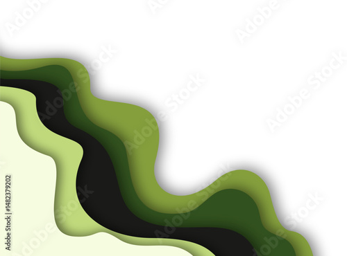 Abstract Wavy Paper Cut Layered Corner