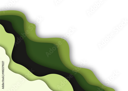 Abstract Wavy Paper Cut Layered Corner