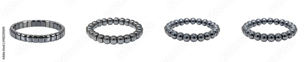 Obraz premium Arrangements of Magnetic Hematite Rings Displaying Square and Round Forms transparent background Generative AI
