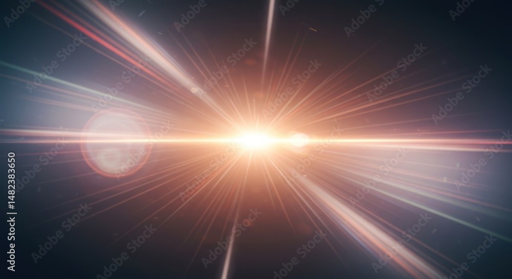 Obraz premium Bright Light Burst with Rays and Flare Effects Creating a Dynamic Background