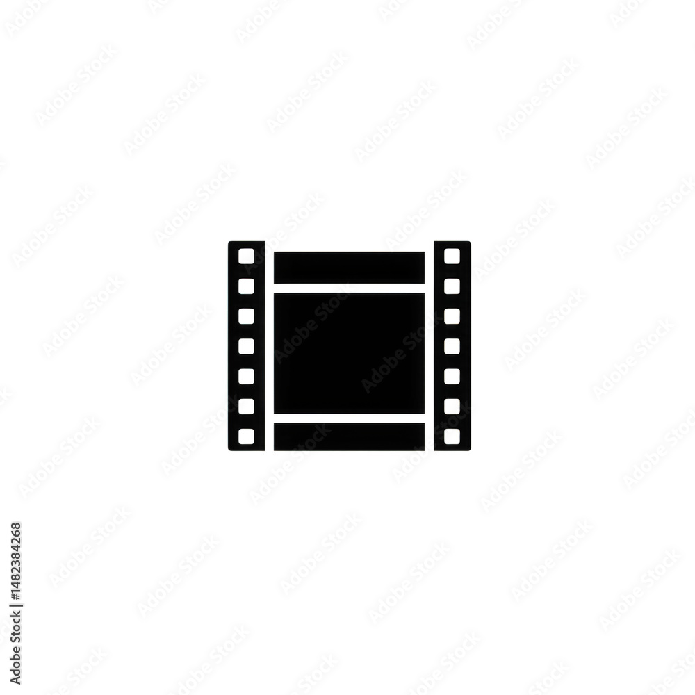 Obraz premium Illustration of black film strip with sprocket holes on each side on isolated background