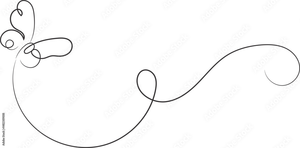 Elegant Single Line Butterfly Design Element for Spring Summer Nature Themes Elegant Single Line Butterfly Design Element for Spring Summer Nature Themes