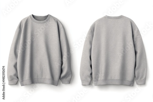Light gray crew neck sweatshirt mockups