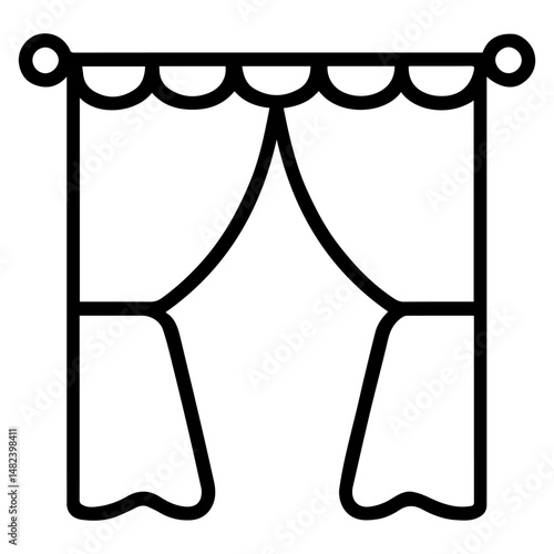 Curtains icon on white background vector
Vector icon household items home