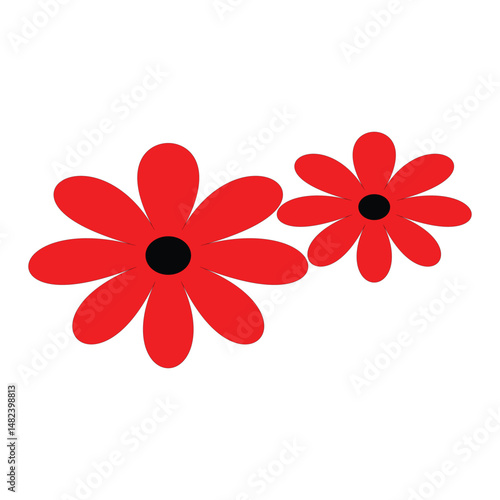 Medical flowers line icon set.  iris, chamomile minimal vector illustrations.