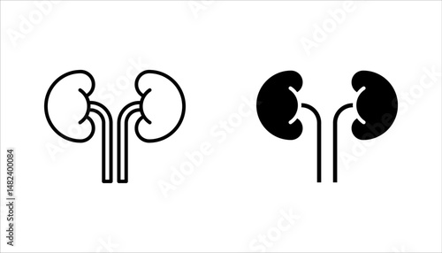 kidneys icon set, urinary system concept, vector illustration on white background