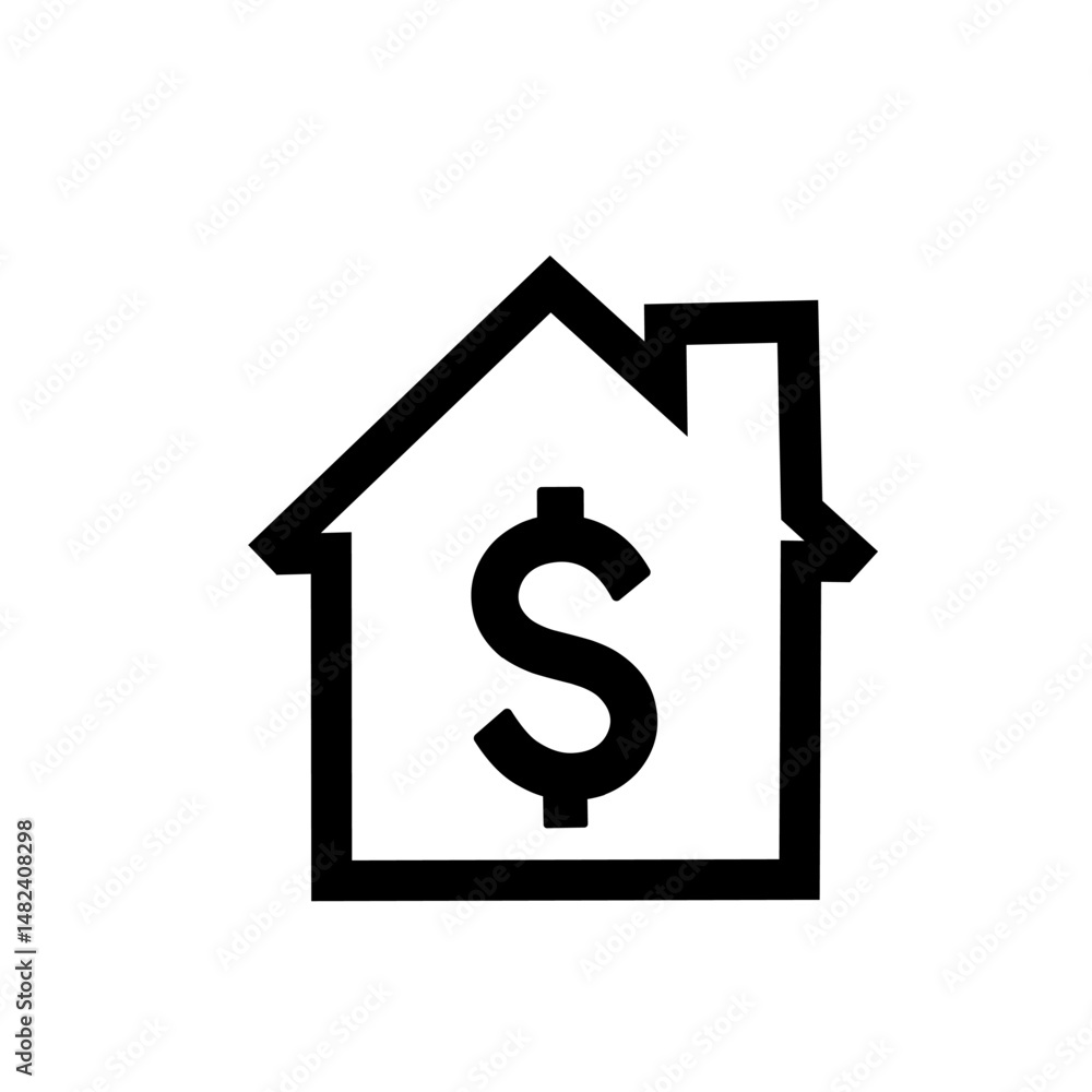 financial management icon illustration, dollar house icon, money savings, financial investment. financial management icon illustration, dollar house icon, money savings, financial investment.