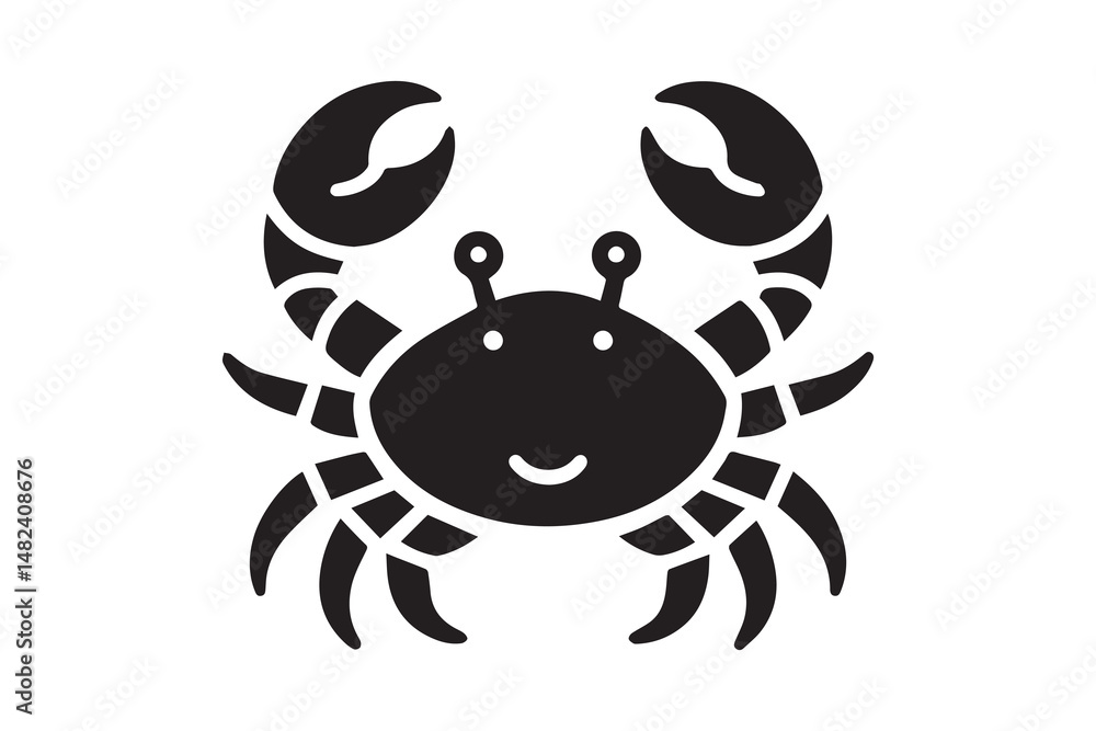 simple and unobtrusive crab vector silhouette illustration isolated in white background simple and unobtrusive crab vector silhouette illustration isolated in white background
