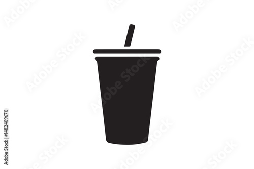 simple and unobtrusive Plastic cup vector silhouette illustration isolated in white background