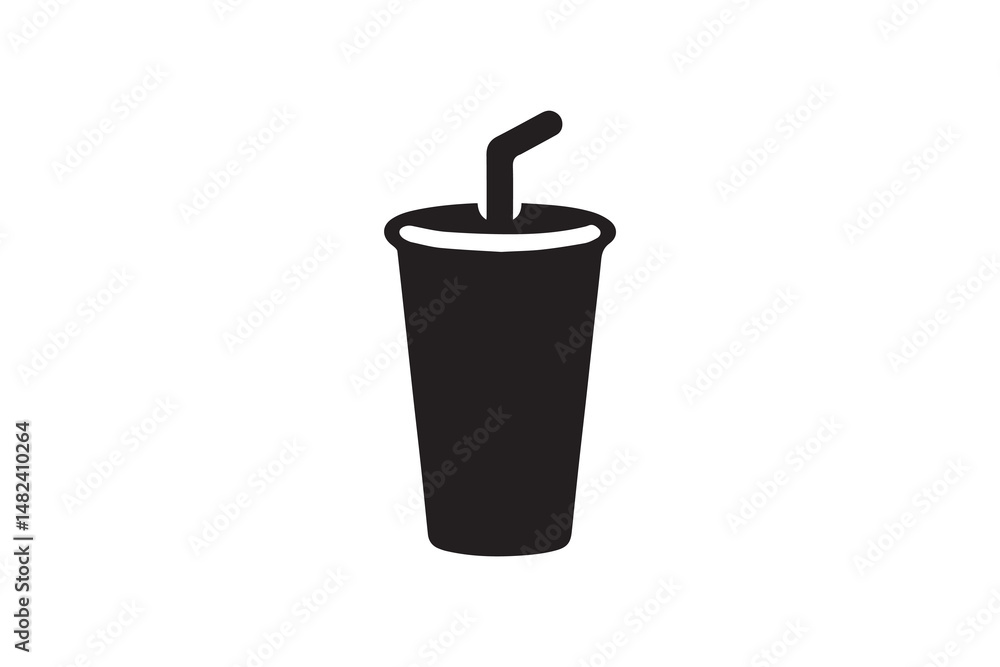 simple and unobtrusive Plastic cup vector silhouette illustration isolated in white background simple and unobtrusive Plastic cup vector silhouette illustration isolated in white background