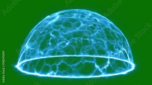 Glowing Blue Energy Shield or Force Field Against a Green Screen
