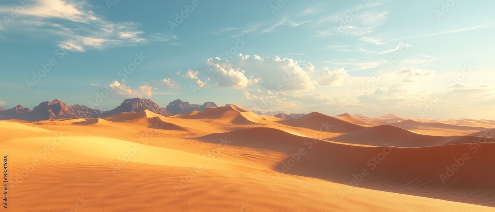 Desert landscape at golden hour Desert landscape at golden hour
