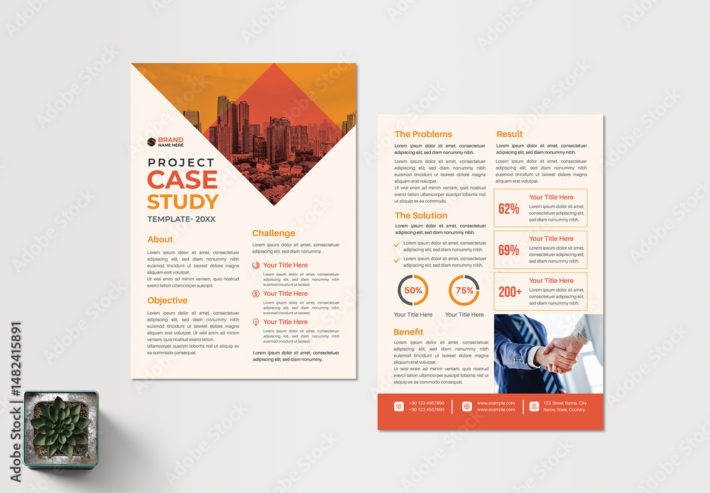 Professional Case Study Report Template Design Stock Template | Adobe Stock