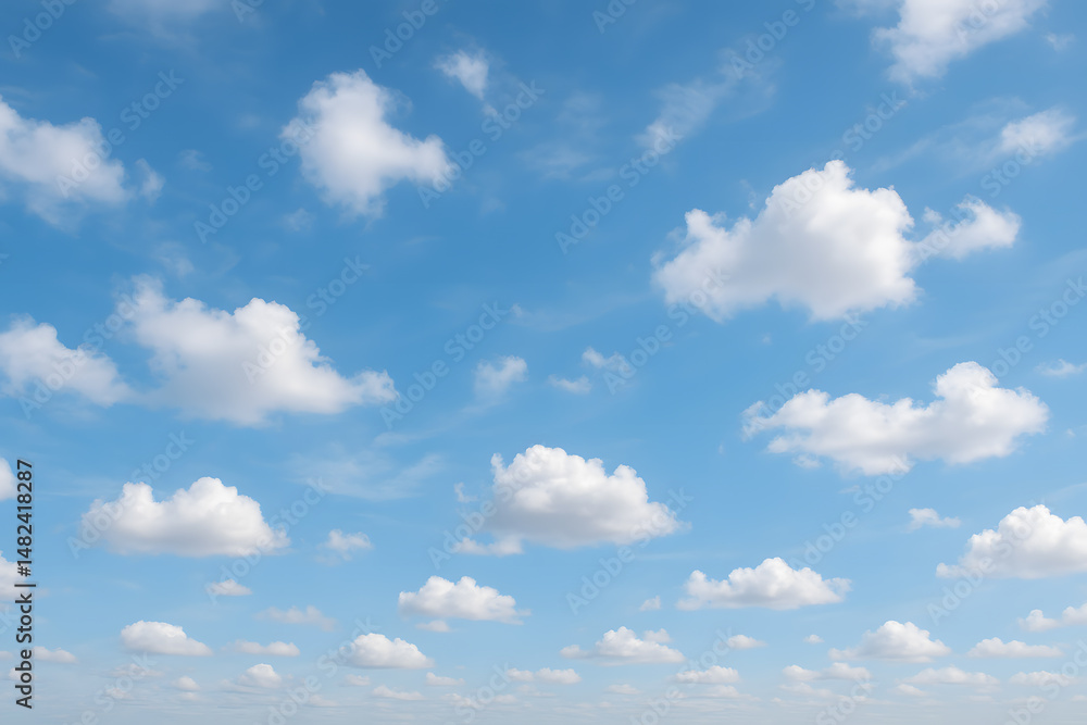 Fototapeta premium Soft White Clouds in Blue Sky – Natural Cloud Texture Background 2