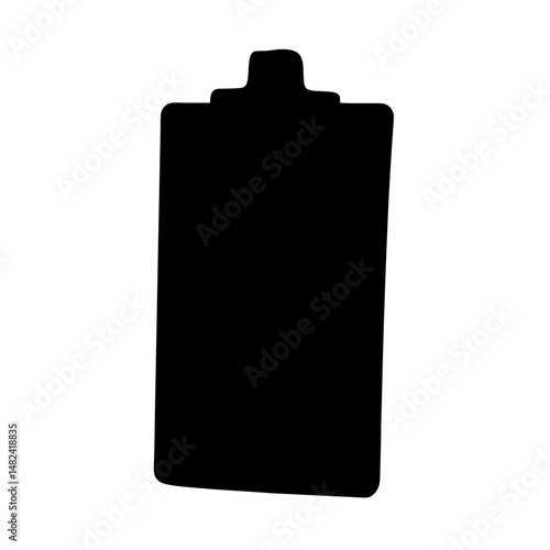 Monochromatic silhouette of a clipboard, a timeless symbol of organization and tasks