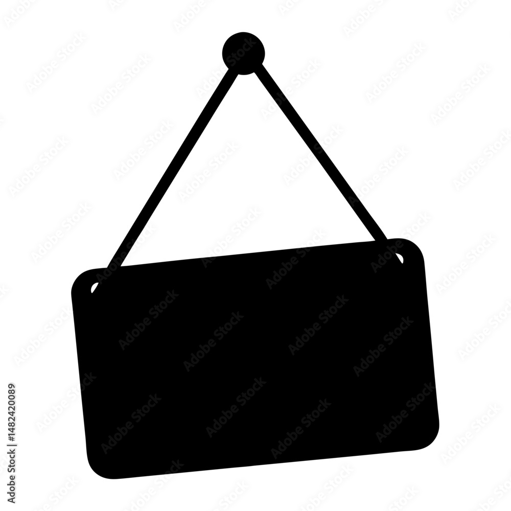 Hanging Blank Sign for Shop or Business Displaying Status in Black Hanging Blank Sign for Shop or Business Displaying Status in Black