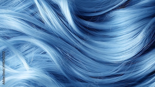 Serene Blue Hair Waves Abstract Texture