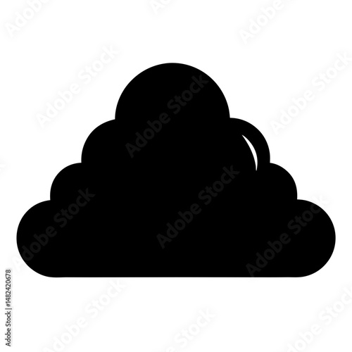 Black and White Illustration of a stylized Cumulus Cloud Shape