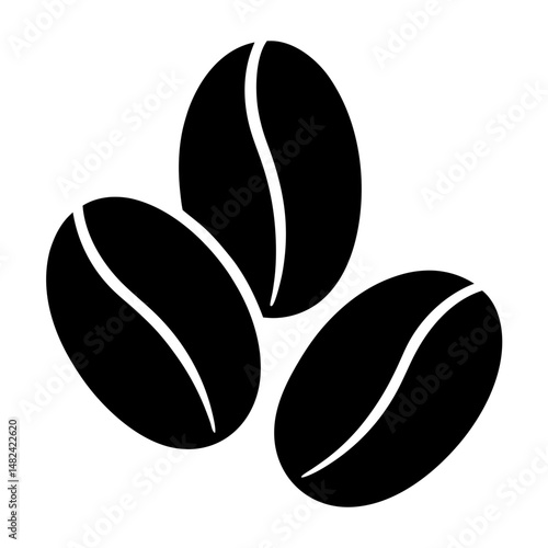 A Simple Graphic Representation of Three Freshly Roasted Coffee Beans
