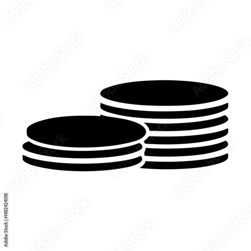 A simple graphic of two stacks of coins symbolizing financial wealth