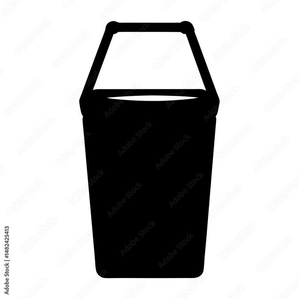 Black silhouette of a bucket with a handle on a white background Black silhouette of a bucket with a handle on a white background