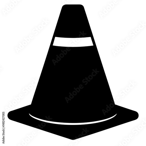 A Black and White Image of a Traffic Cone for Safety