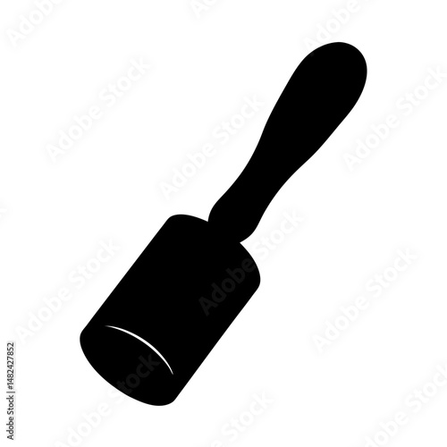 Black silhouette of a lint roller, showing handle and cylindrical head