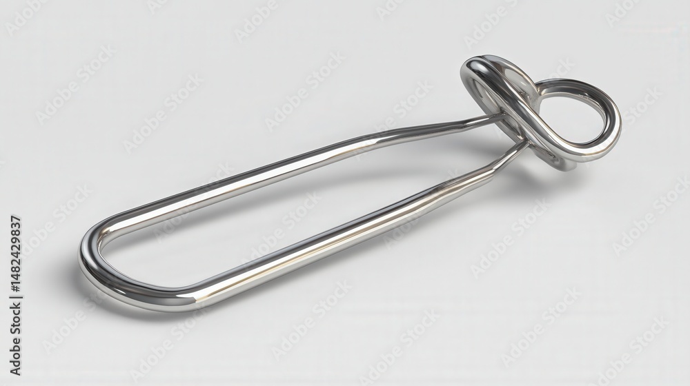 Metallic, looped, and elongated metal attachment. Metallic, looped, and elongated metal attachment.