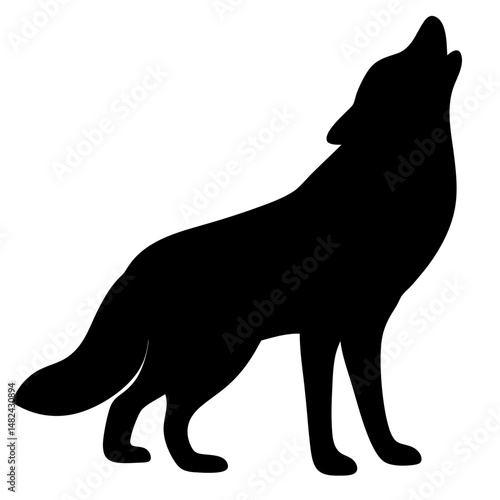 Silhouette of a howling wolf conveying primal connection with nature's call