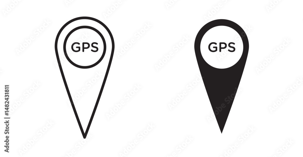Gps icon set flat style. Vector illustration collection. Gps icon set flat style. Vector illustration collection.