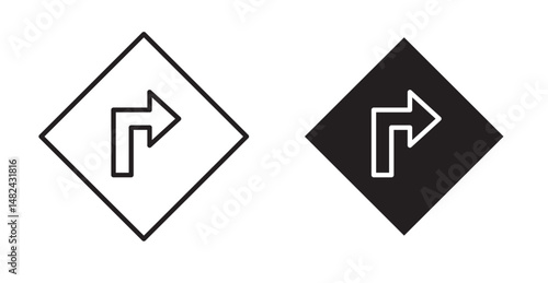 Directions icon set flat style. Vector illustration collection.