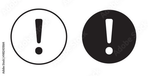 Exclamation icon set flat style. Vector illustration collection.
