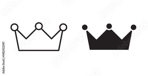 Crown icon set flat style. Vector illustration collection.