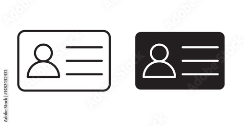 Identity card icon set flat style. Vector illustration collection.