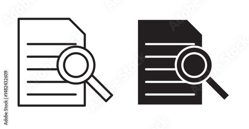 Case study icon set flat style. Vector illustration collection.
